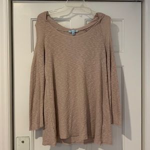 Light Pink Colored She+Sky Hoodie w/ Cold Shoulders
